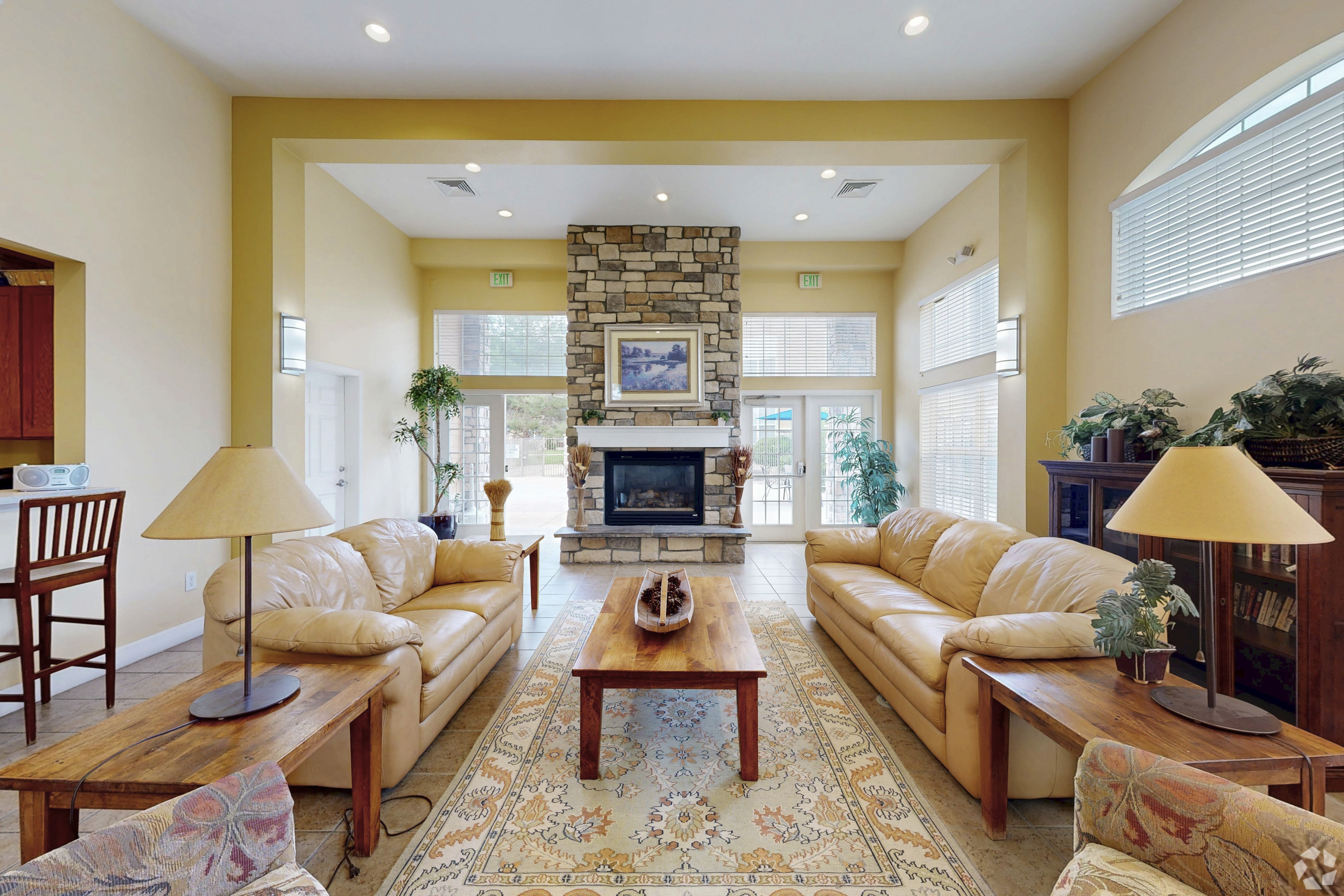 Apartment office living room interior at West Park Village